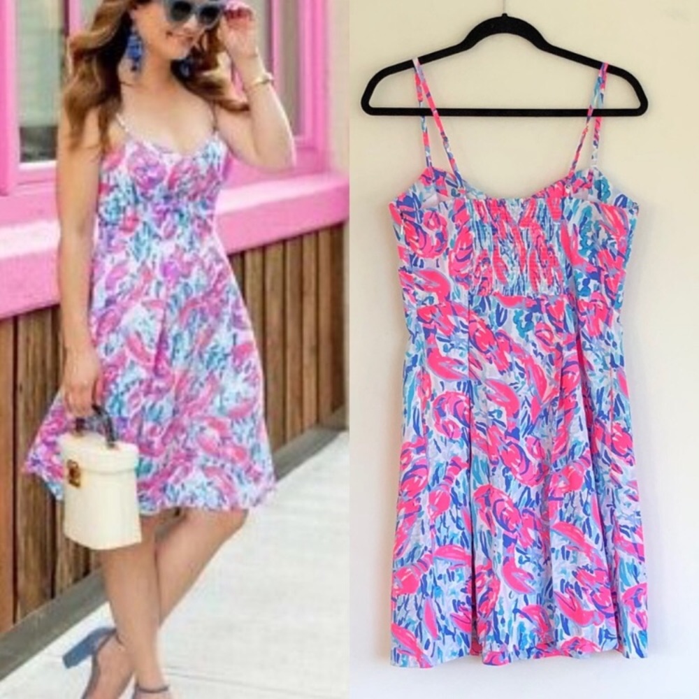 Lilly Pulitzer Cosmic Coral Cracked Up Easton NWT - Picture 2 of 5